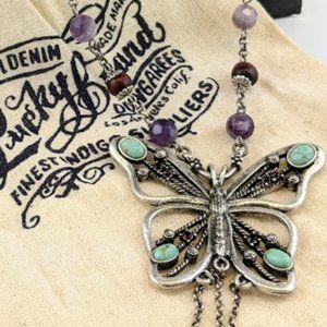 Lucky Brand Turquoise Butterfly Necklace